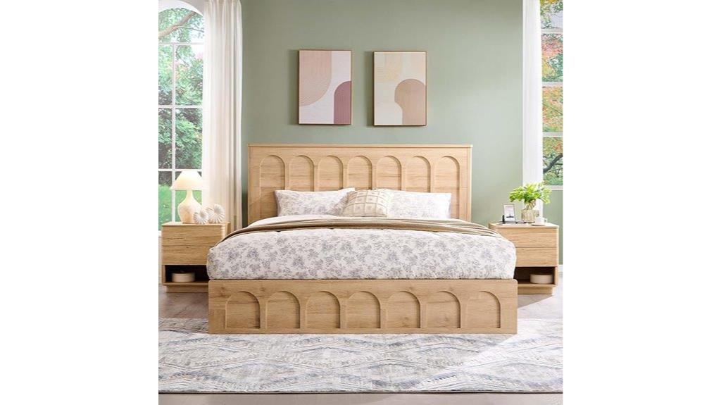 arched headboard storage