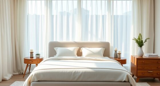 balanced calming bedroom layout