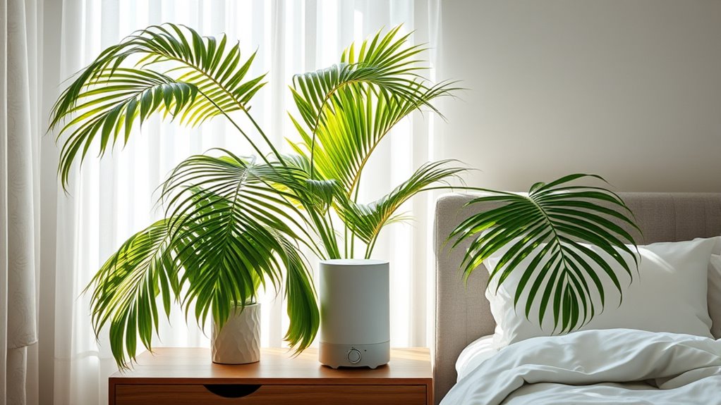 calming humidifying bedroom plant