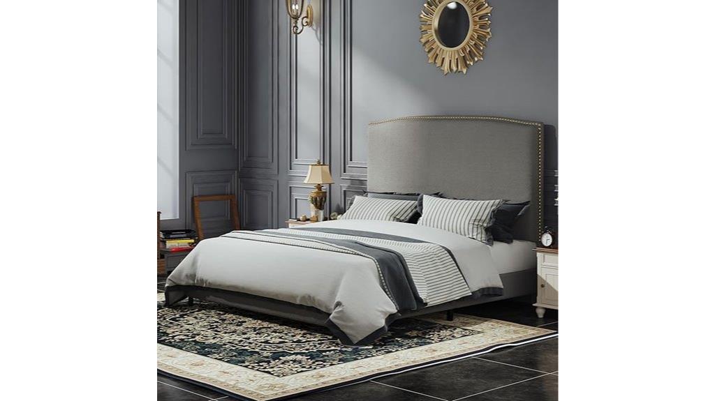 large upholstered bed frame