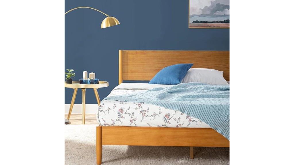 mid century wooden bed