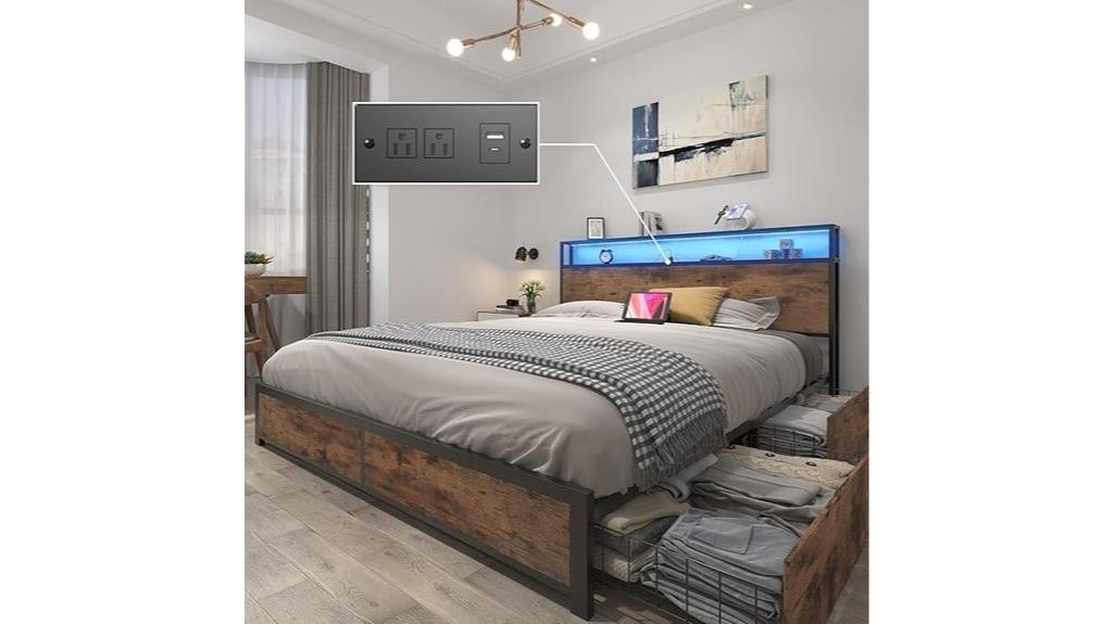 queen bed frame with storage