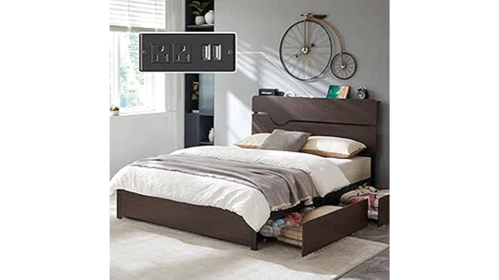 queen bed with storage