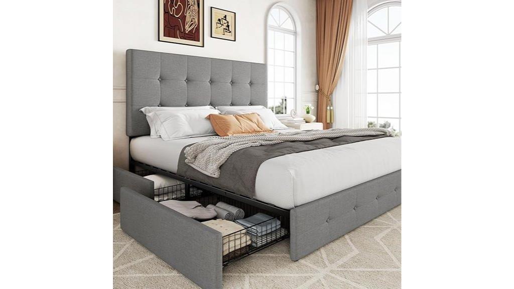 queen size storage bed