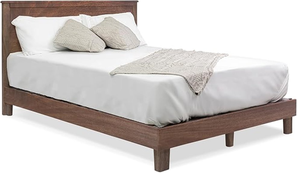 solid hardwood bed frame