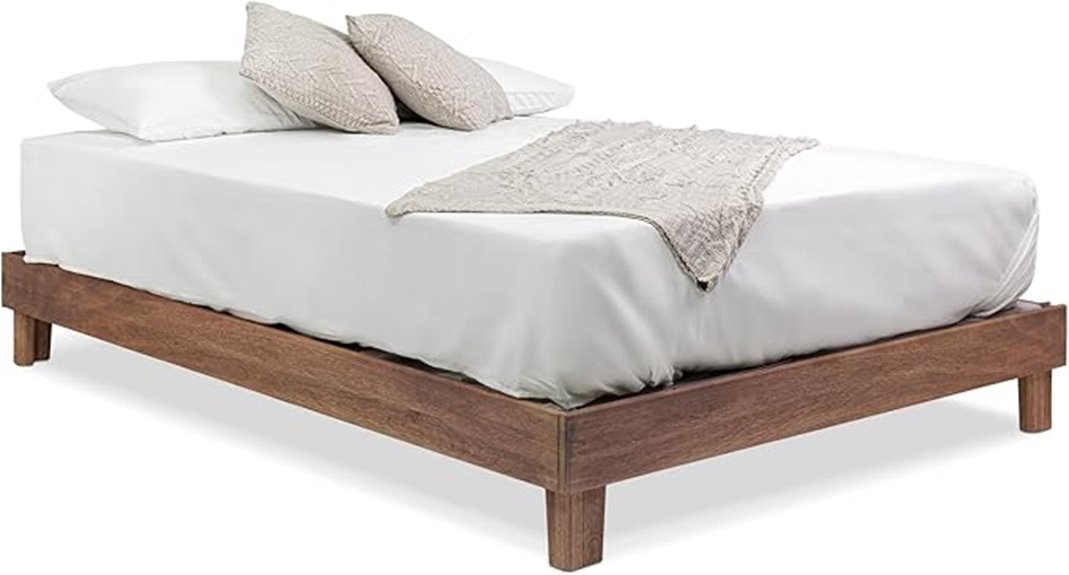 solid hardwood bed frame