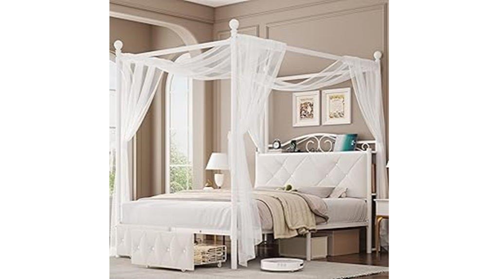 upholstered bed with storage