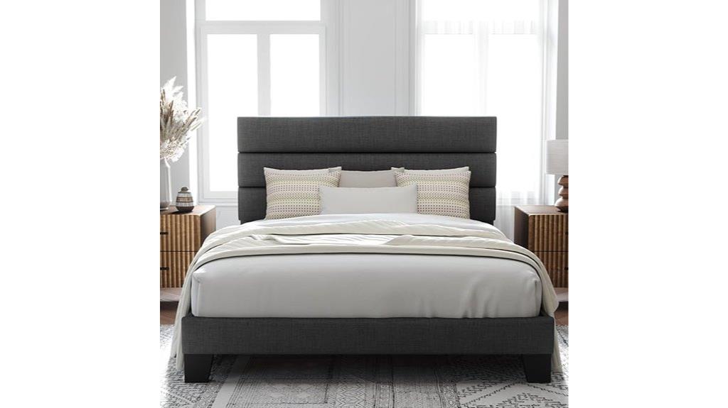 upholstered full bed frame