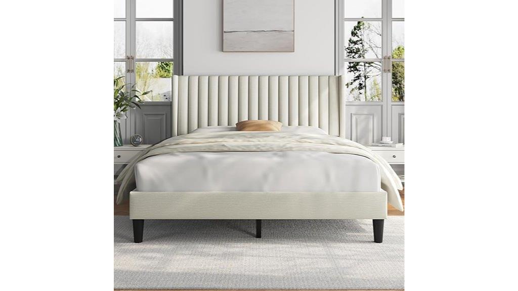 upholstered queen bed frame