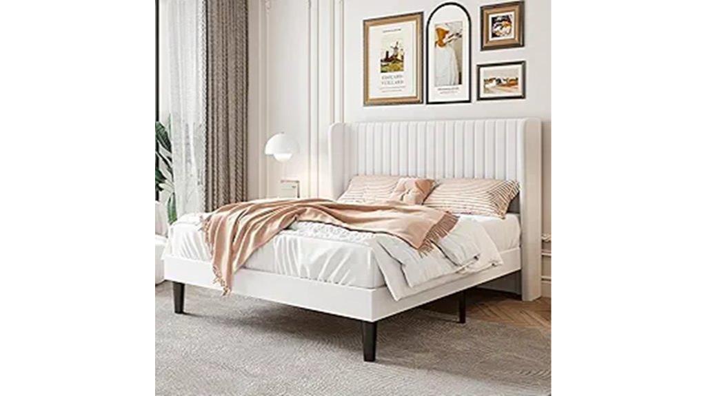 velvet wingback bed frame