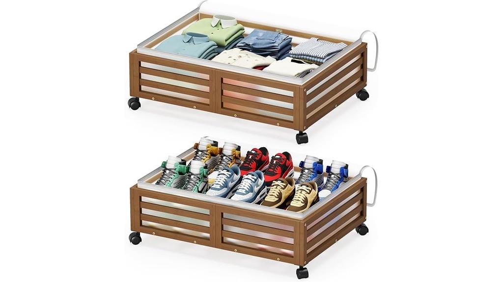wheel equipped under bed bins