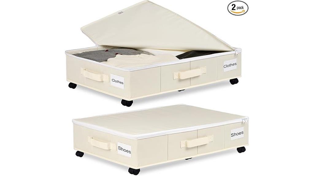 wheeled under bed storage