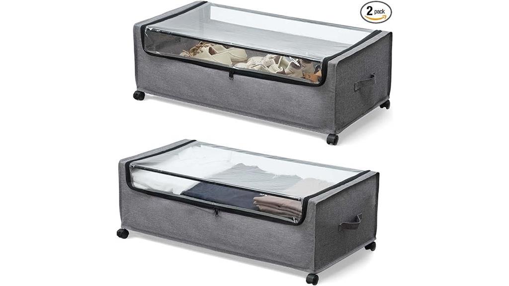 wheeled under bed storage pack