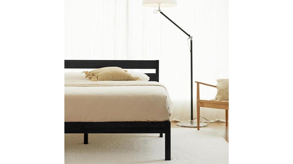 wooden platform bed frame
