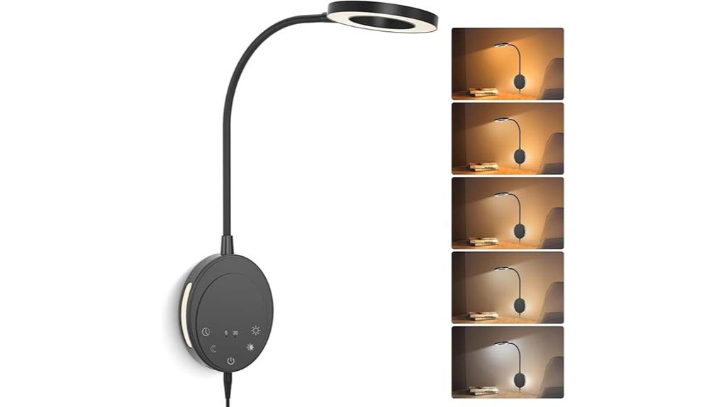 adjustable wall mounted reading light