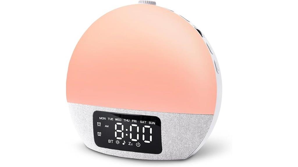 alarm clock with soothing lights