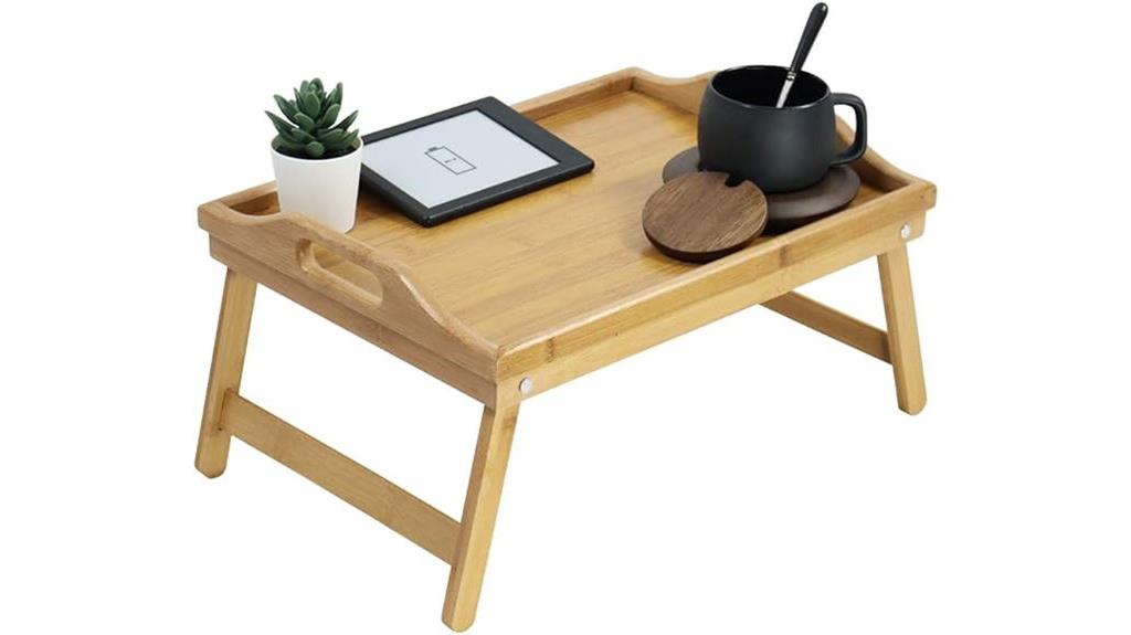 bamboo folding bed tray