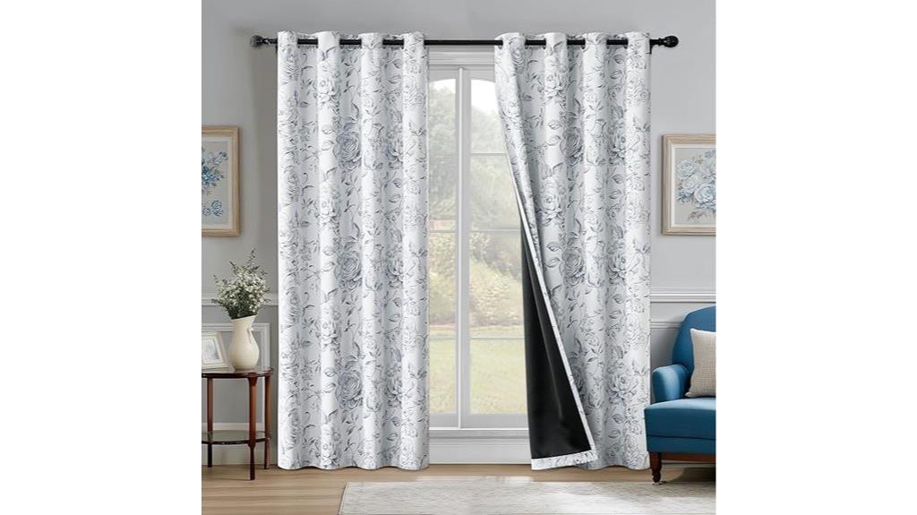 beauoop floral blackout curtains