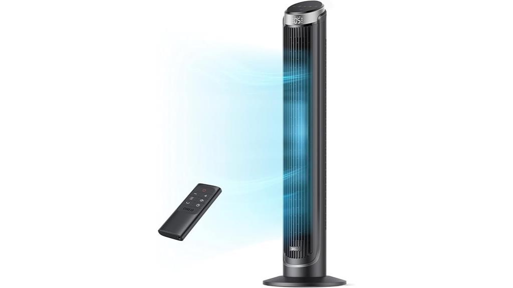 bedroom tower fan controls