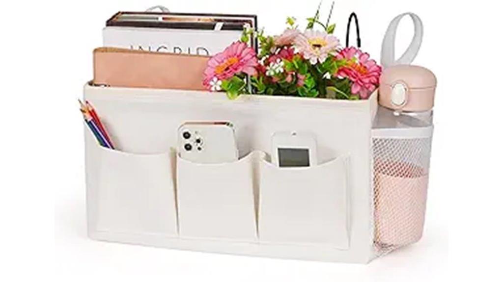 bedside organizer with straps