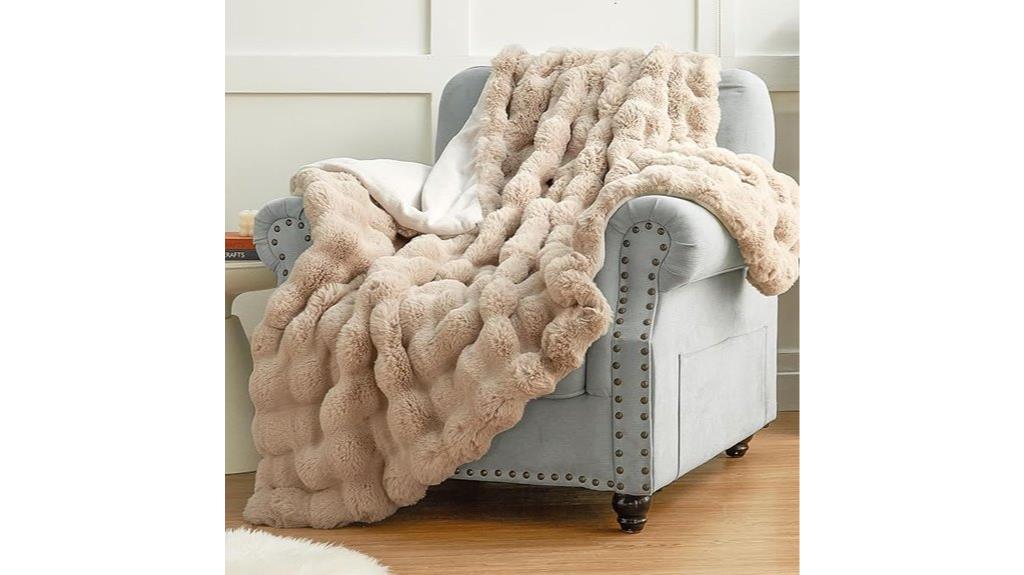 beige faux fur blanket