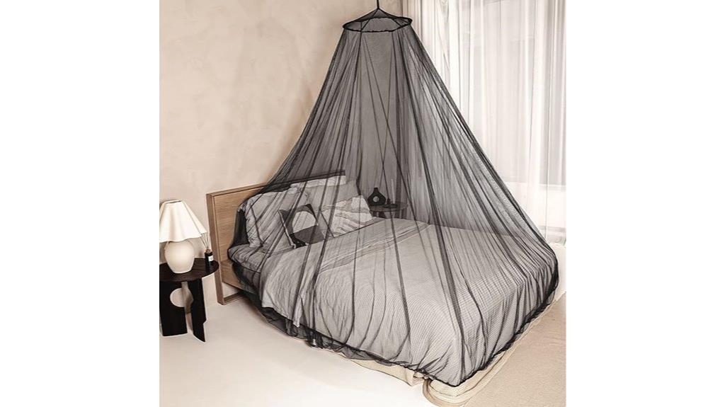 black bed mosquito net