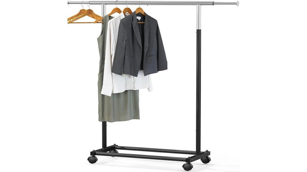black standard garment rack