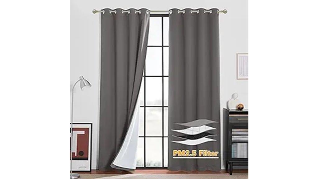 blackout grey curtain panels