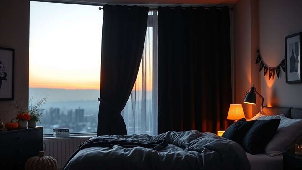 blackout halloween bedroom curtains