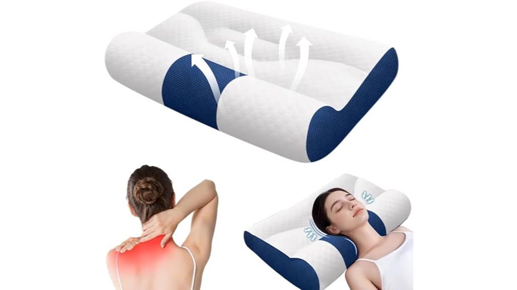 blue cervical down pillow