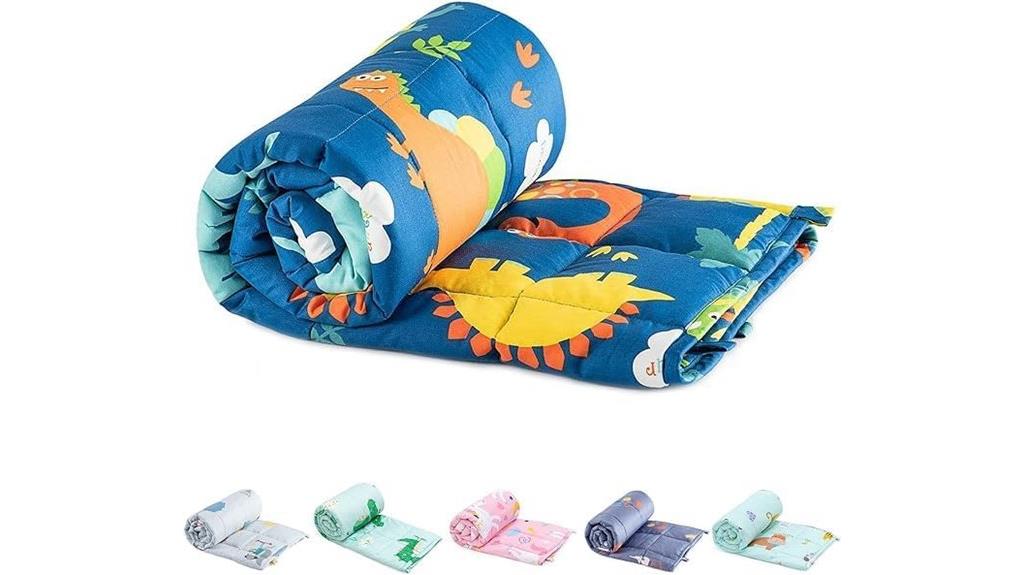 blue dinosaur weighted blanket