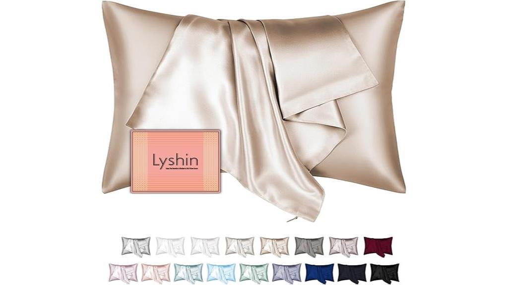 champagne silk pillowcase with zipper