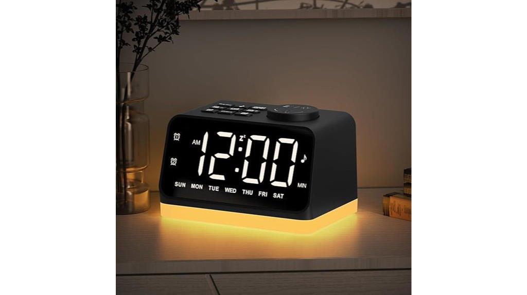 clock with radio and light
