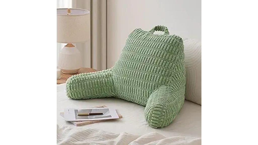 comfortable reading pillow with arms