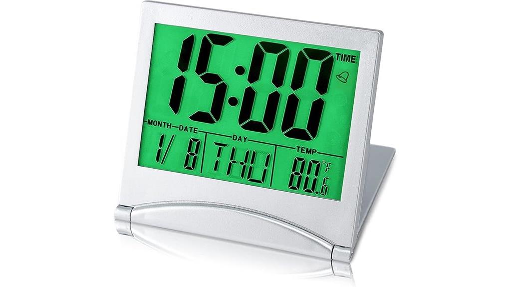 compact backlit travel clock