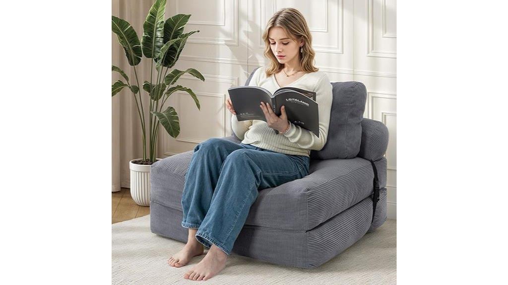 convertible sofa with pillows