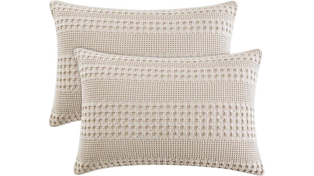 cotton waffle pillow shams