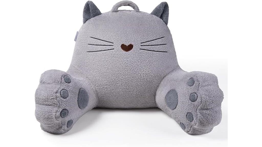 cozy kitty reading pillow