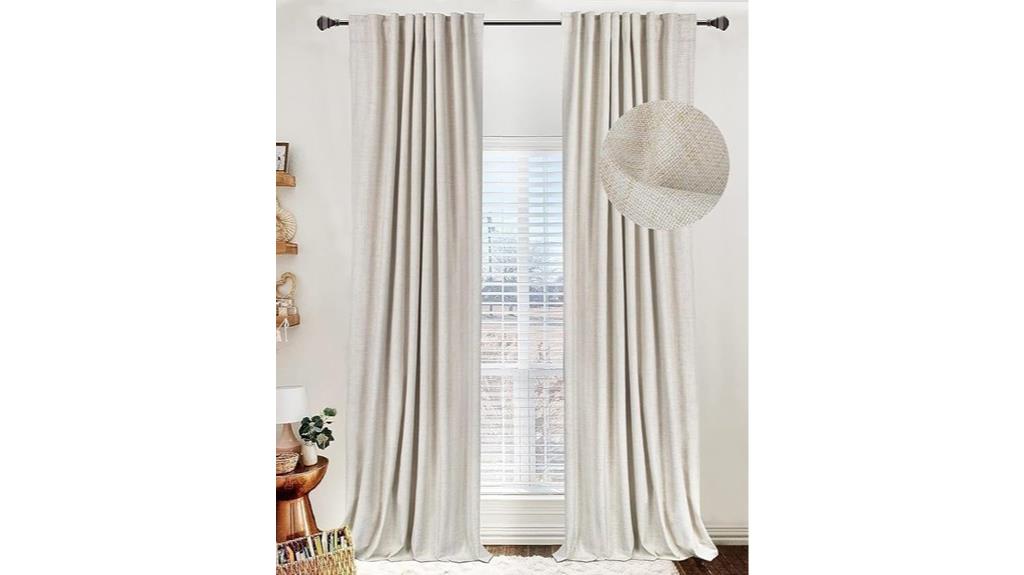 cream blackout bedroom curtains