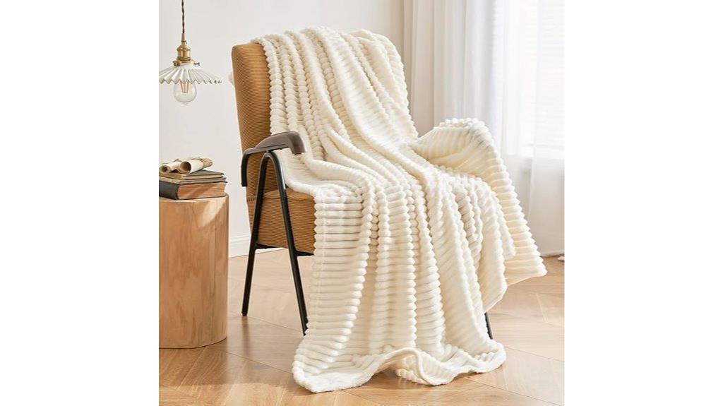 cream white throw blanket
