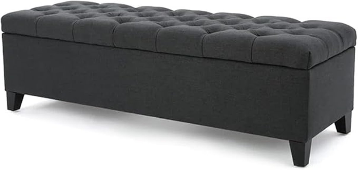 dark gray fabric ottoman