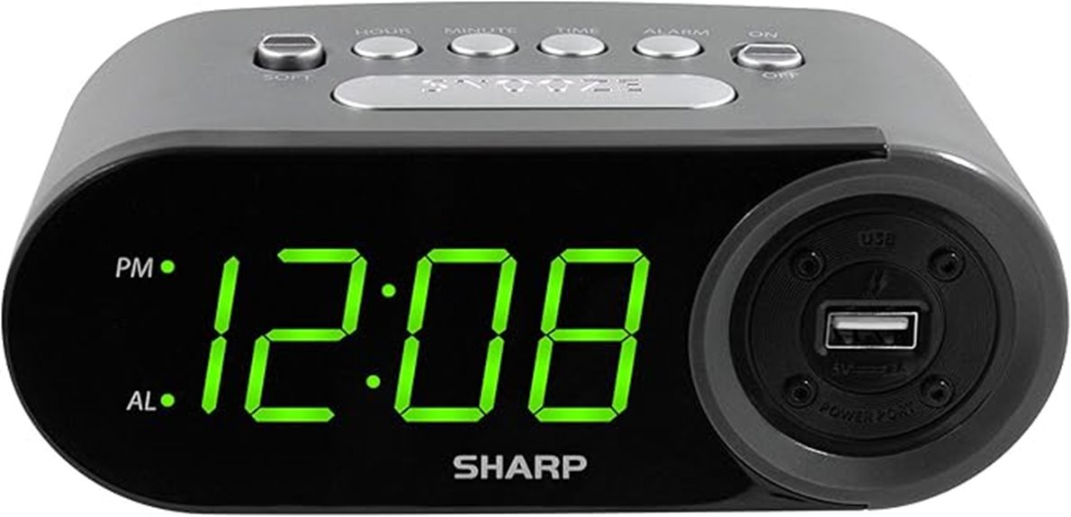 digital alarm clock with usb