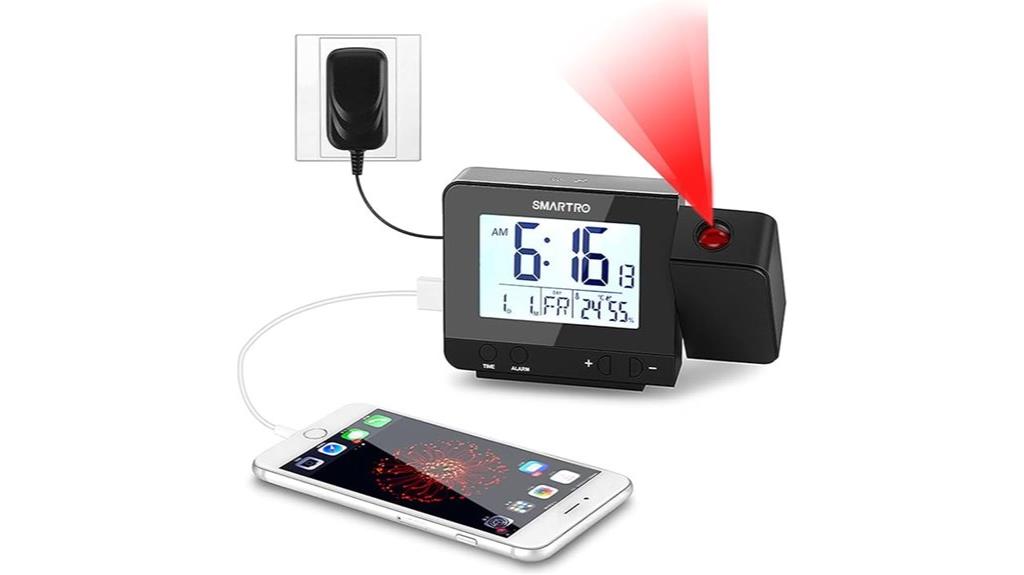 digital alarm with weather