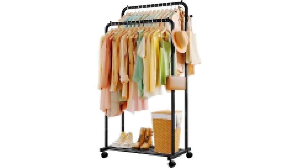 double rod clothes rack