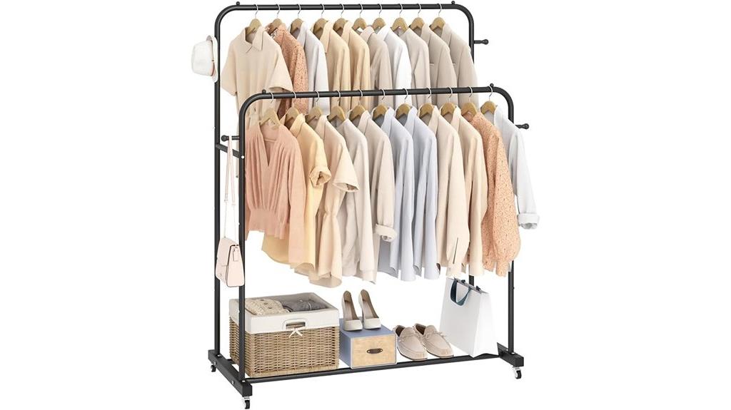 double wheel garment rack