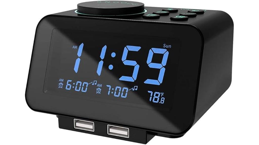 dual alarm fm radio