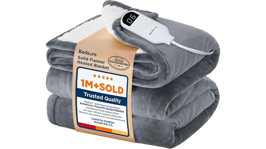 electric flannel throw blanket