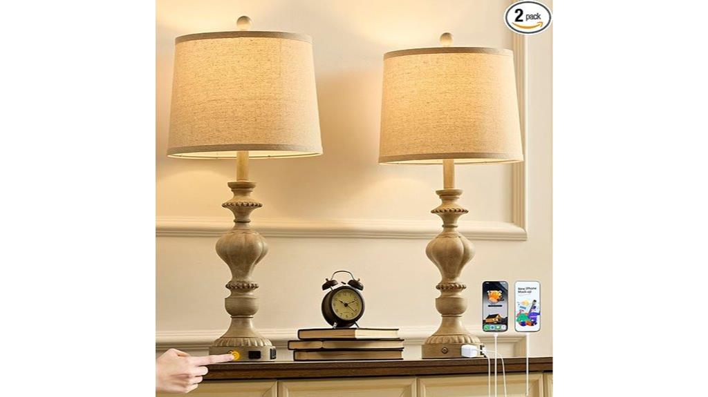 farmhouse lamps with usb