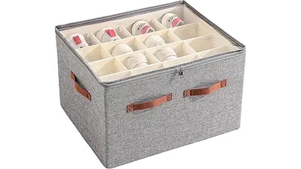 foldable closet shoe bins