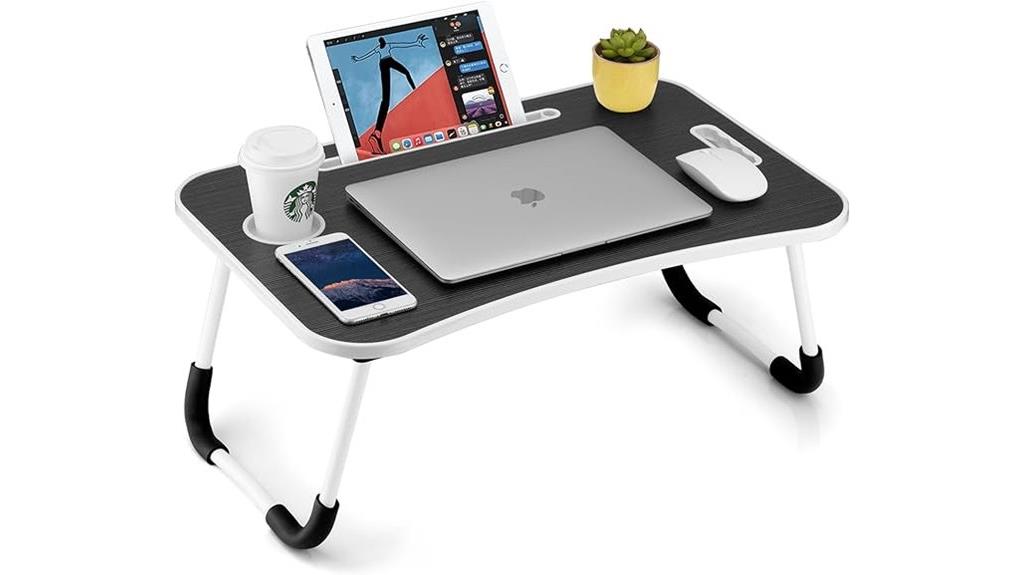 foldable laptop table with cupholder